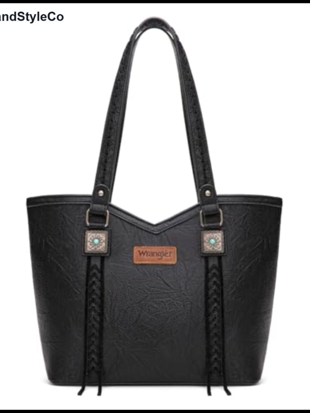 Western Tote Bag for Women Vegan Leather Top Handle Shoulder Bag Turquoise